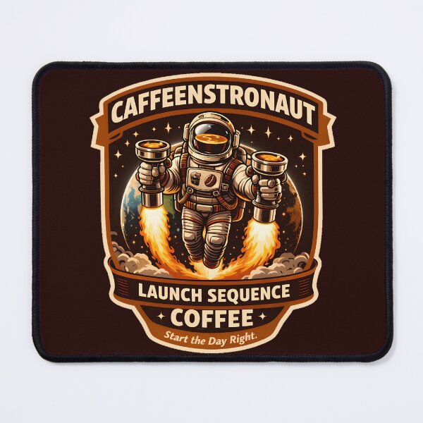 Item preview, Caffeonaut Launch Sequence Coffee Sticker – Rocket Espresso Astronaut Retro Space Design designed and sold by AnimalAirtistry.