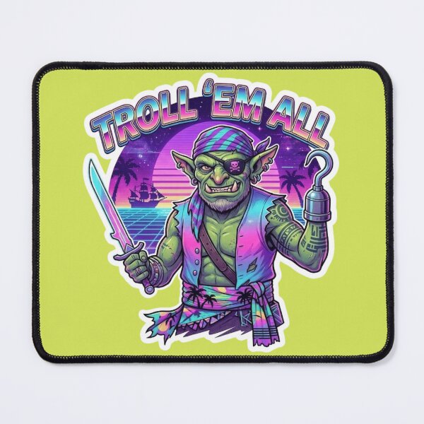Item preview, Troll 'Em All: Retro Pirate Orc designed and sold by Bug by Design.