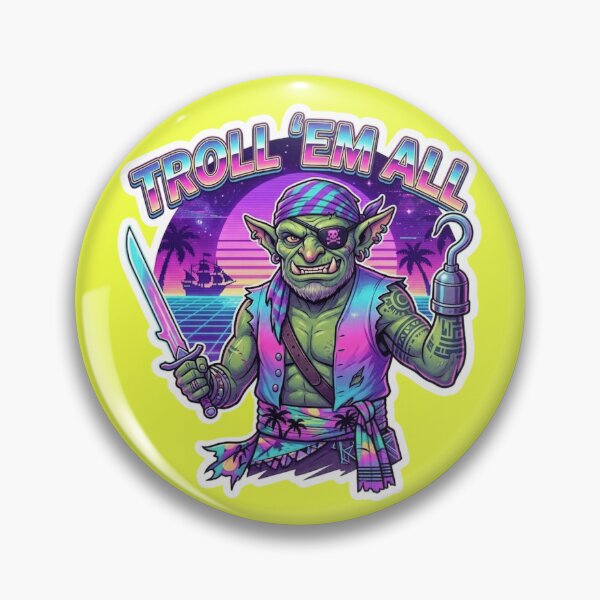 Item preview, Troll 'Em All: Retro Pirate Orc designed and sold by Bug by Design.