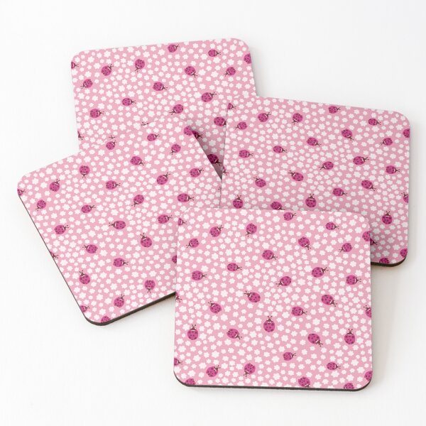 Item preview, Pink Ladybug Floral Summer Pattern designed and sold by Patternandflow.