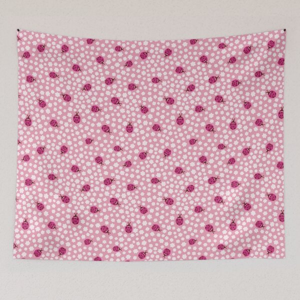 Item preview, Pink Ladybug Floral Summer Pattern designed and sold by Patternandflow.