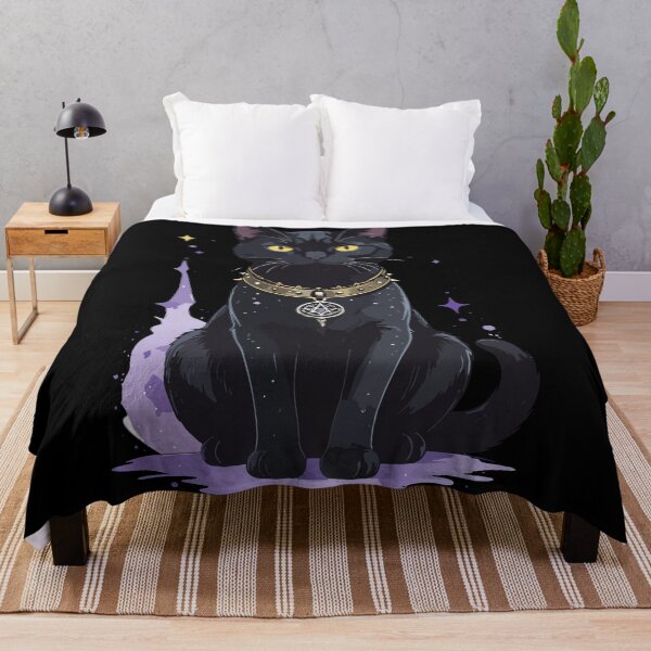 Item preview, Cosmic Black Cat Witchcraft Pentagram Art designed and sold by BestChoiceService.