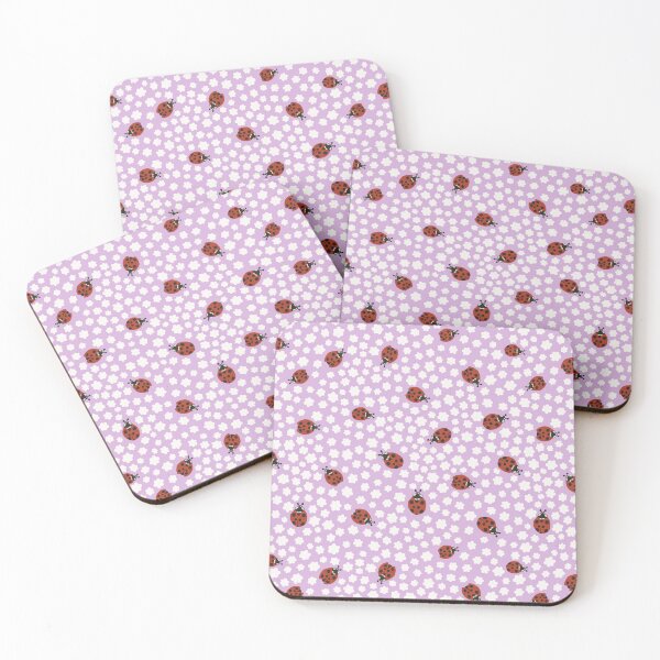Item preview, Purple Ladybug Floral Summer Pattern designed and sold by Patternandflow.