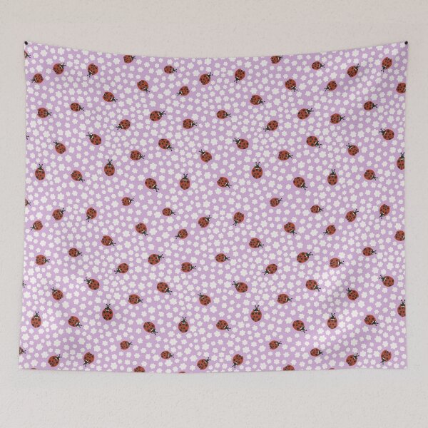 Item preview, Purple Ladybug Floral Summer Pattern designed and sold by Patternandflow.