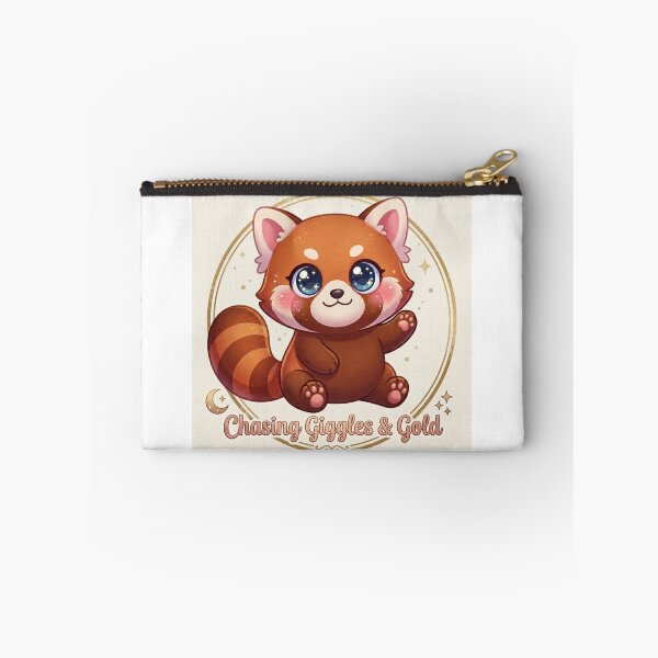 Item preview, Cute Kawaii Red Panda – Chasing Giggles & Gold Illustration designed and sold by Stickivo.