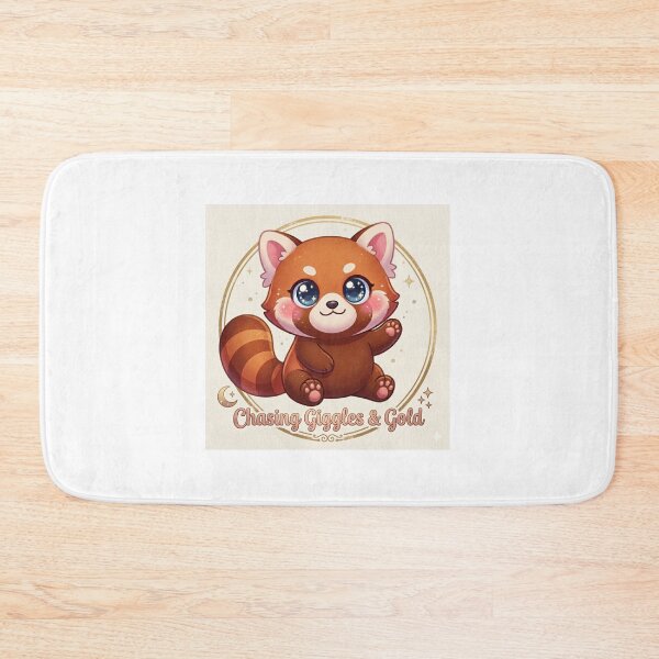 Item preview, Cute Kawaii Red Panda – Chasing Giggles & Gold Illustration designed and sold by Stickivo.