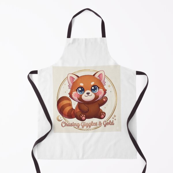 Item preview, Cute Kawaii Red Panda – Chasing Giggles & Gold Illustration designed and sold by Stickivo.