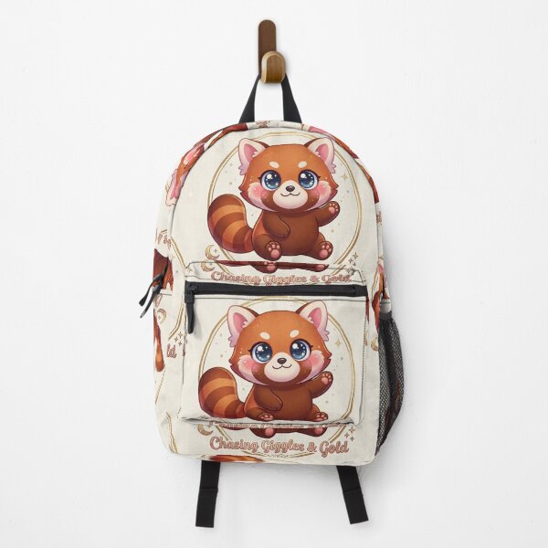Item preview, Cute Kawaii Red Panda – Chasing Giggles & Gold Illustration designed and sold by Stickivo.