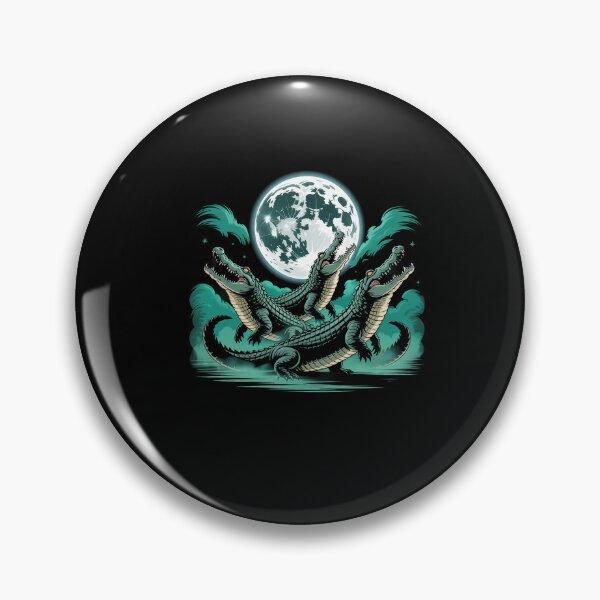 Item preview, Three Weirdcore Crocodiles Moon Funny 3 Alligator Dead Moon designed and sold by Dressed For  Duty.