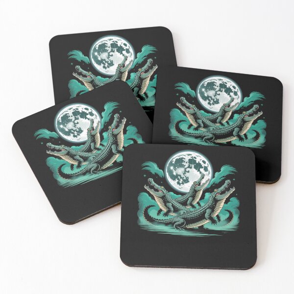 Item preview, Three Weirdcore Crocodiles Moon Funny 3 Alligator Dead Moon designed and sold by Dressed For  Duty.