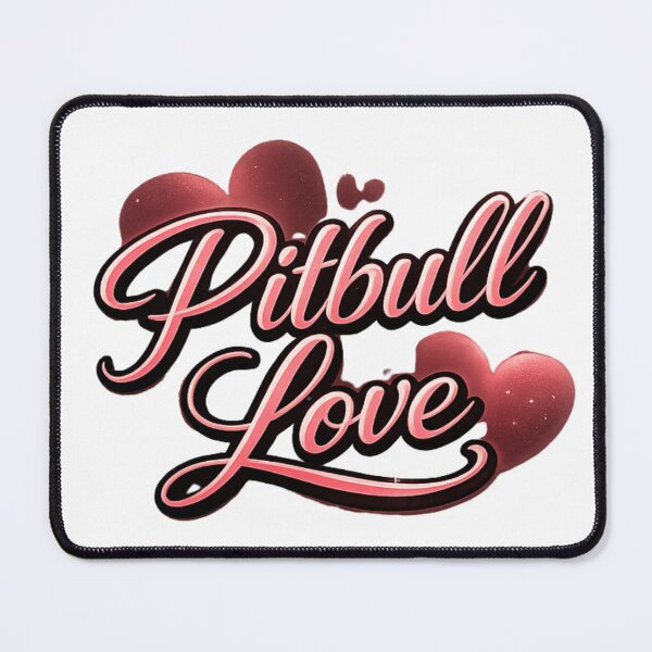 Item preview, Pitbull Love Elegant Script with Hearts designed and sold by My Pitbull Place.