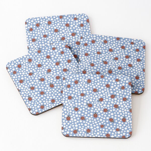 Item preview, Blue Ladybug Floral Summer Pattern designed and sold by Patternandflow.