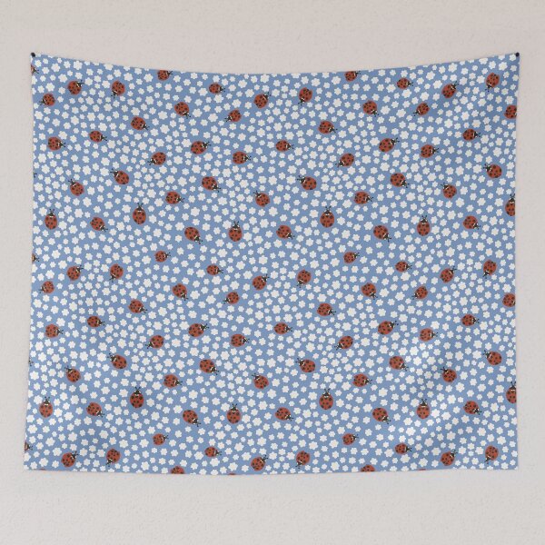 Item preview, Blue Ladybug Floral Summer Pattern designed and sold by Patternandflow.