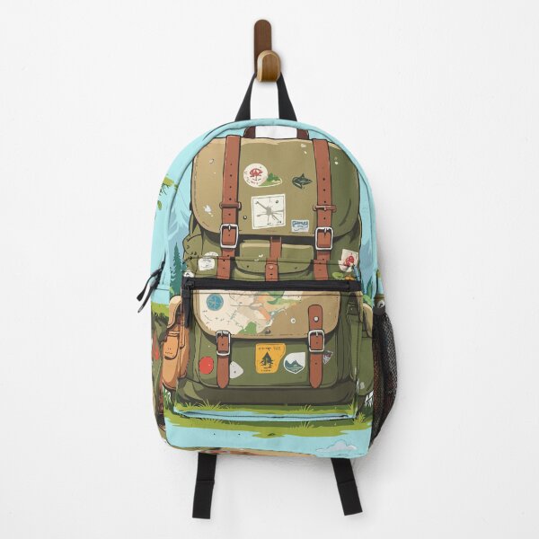 Item preview, Retro Adventure Backpack Hiking Nature Art designed and sold by BestChoiceService.