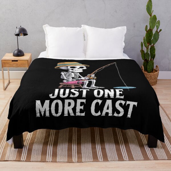 Item preview, Funny Skeleton Fishing Just More Cast Quote designed and sold by Dressed For  Duty.