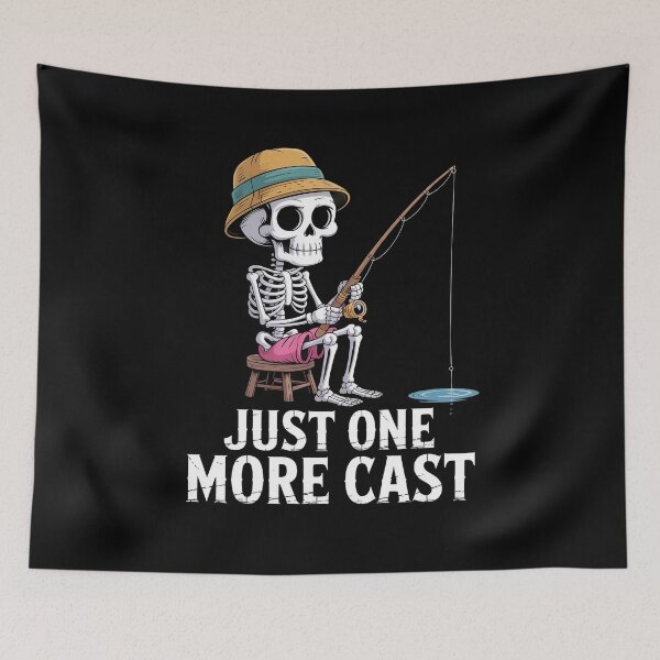 Item preview, Funny Skeleton Fishing Just More Cast Quote designed and sold by Dressed For  Duty.
