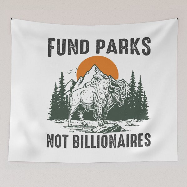 Item preview, Fund Parks Not Billionaires Bison Retro Nature designed and sold by gunaone-design.