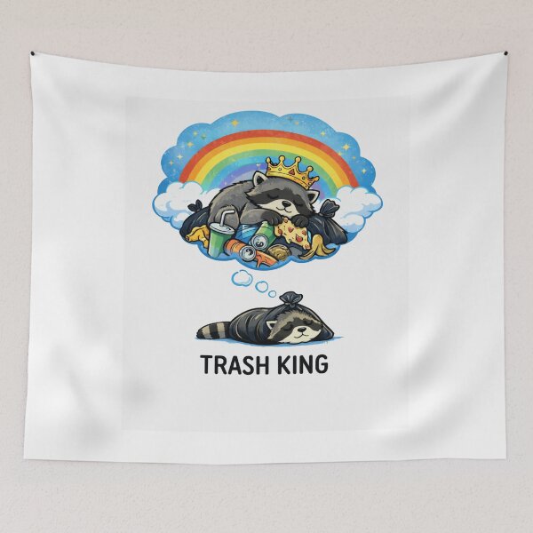Item preview, Trash King Raccoon Meme – Cute Rainbow Trash Panda Funny Chaos Design designed and sold by Region.
