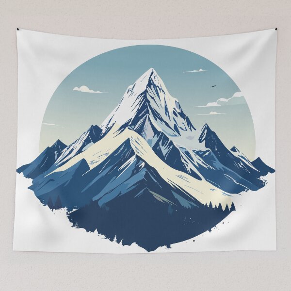 Item preview, Minimalist Blue Mountain Peak Circular Art designed and sold by BestChoiceService.