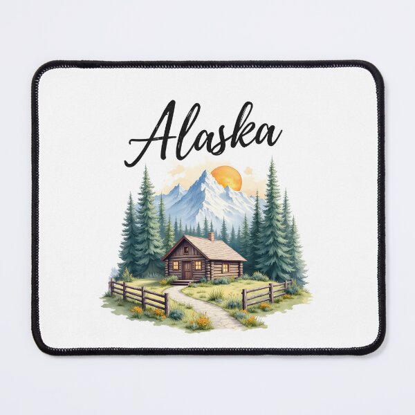 Item preview, Alaska cabin forest mountain designed and sold by pixeldizajn.