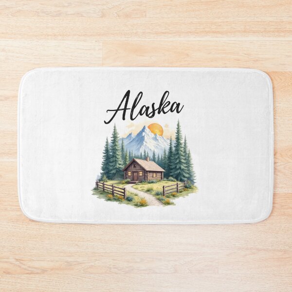 Item preview, Alaska cabin forest mountain designed and sold by pixeldizajn.