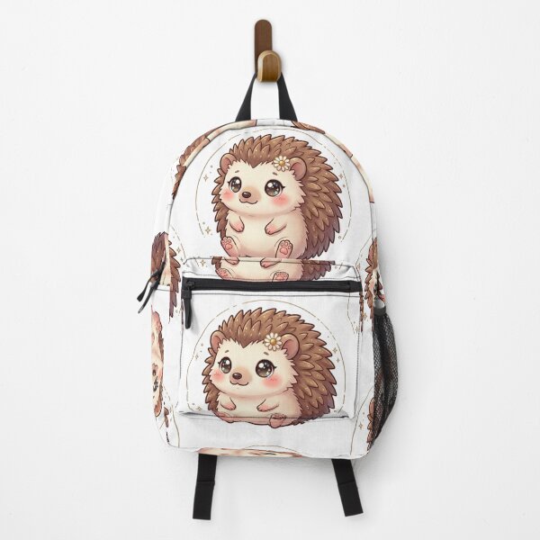 Item preview, Cute Kawaii Hedgehog Sticker - Chasing Hedgehogs & Bliss (Floral and Gold Frame) designed and sold by Stickivo.