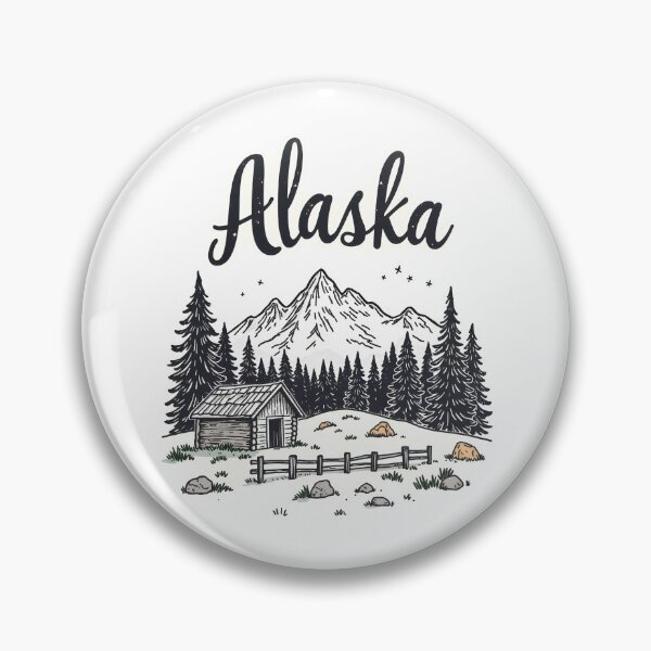 Item preview, Alaska cabin forest mountain National park designed and sold by pixeldizajn.