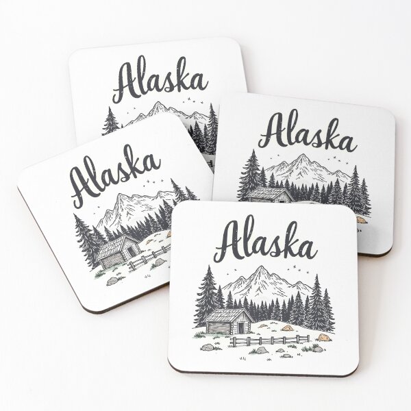 Item preview, Alaska cabin forest mountain National park designed and sold by pixeldizajn.
