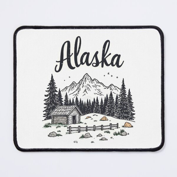 Item preview, Alaska cabin forest mountain National park designed and sold by pixeldizajn.
