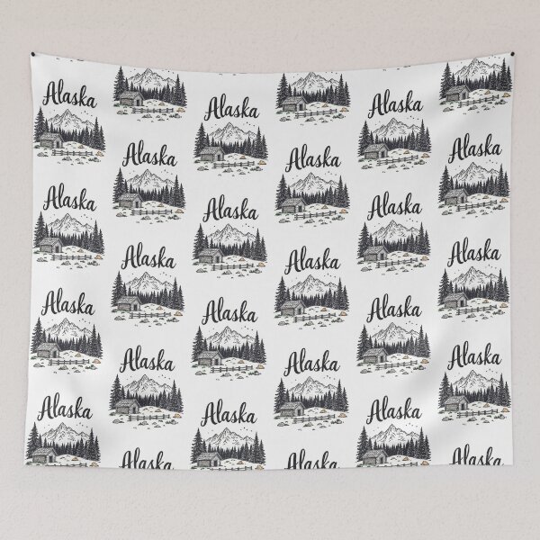 Item preview, Alaska cabin forest mountain National park designed and sold by pixeldizajn.