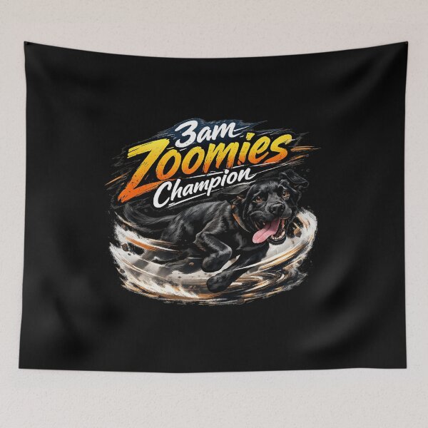 Item preview, Black Labrador 3am Zoomies Champion Funny Dog Design – Hyperactive Lab Midnight Energy Meme Graphic designed and sold by 486DesignCo.