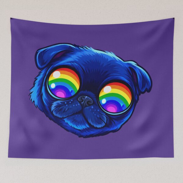 Item preview, The Pug with Rainbow Eyes designed and sold by Junior-Design.