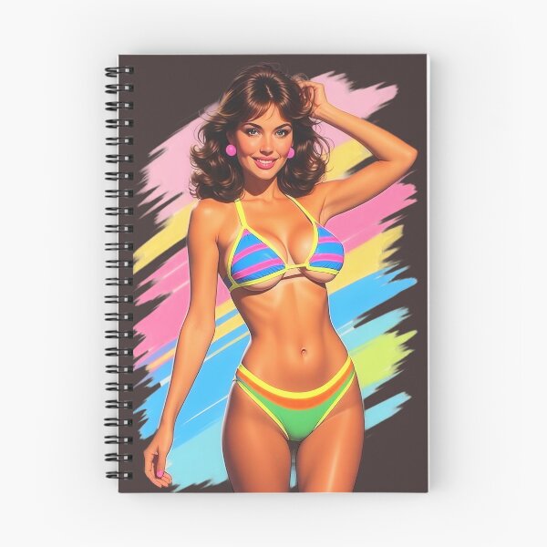 Item preview, Digitally Painted Vibrant Colors Swimsuit Model 1980s Retro Style designed and sold by CMY Designs.