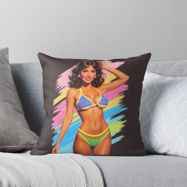 Item preview, Digitally Painted Vibrant Colors Swimsuit Model 1980s Retro Style designed and sold by CMY Designs.