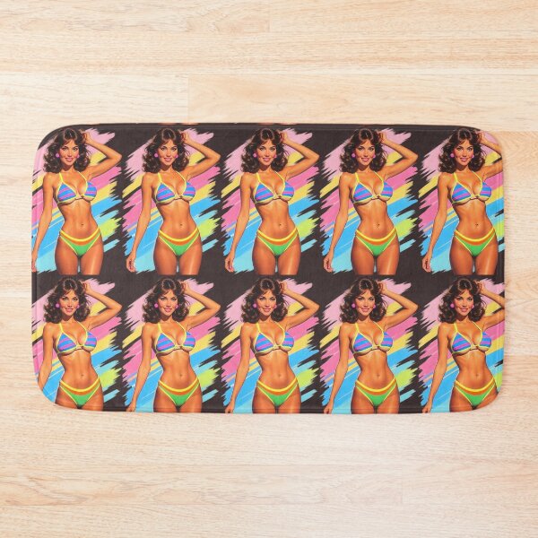 Item preview, Digitally Painted Vibrant Colors Swimsuit Model 1980s Retro Style designed and sold by CMY Designs.