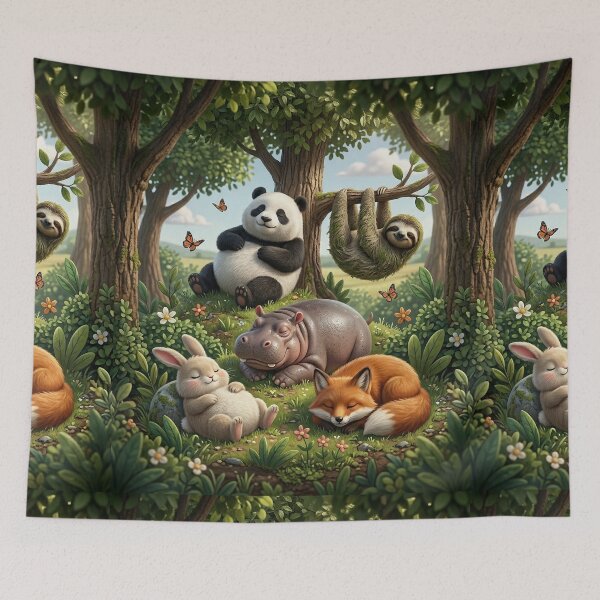 Item preview, Serene Woodland Friends Cozy Napping Together designed and sold by Aloxory.