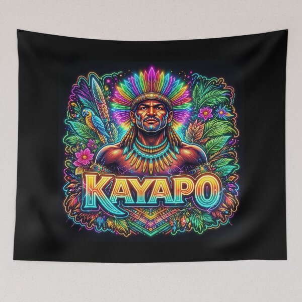 Item preview, Kayapo Neon Warrior – Tribal Indigenous Amazon Art | Glowing Headdress Design designed and sold by KAYAPO.