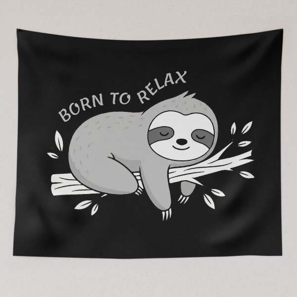 Item preview, Born to Relax Cute Sloth designed and sold by Junglenimals.