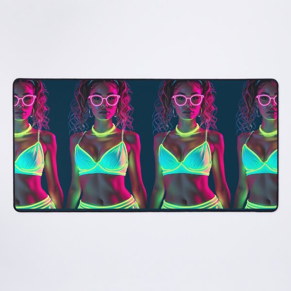 Item preview, Neon Glow Girl Wearing Glowing Bikini and Glasses designed and sold by CMY Designs.