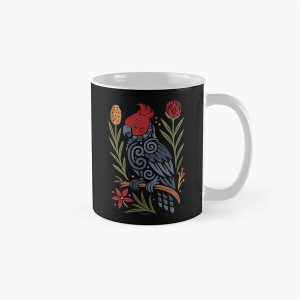 Item preview, Gang-gang Cockatoo & Native Florals- Australian wildlife Gifts - Dark Background Design designed and sold by LMIdesigns.
