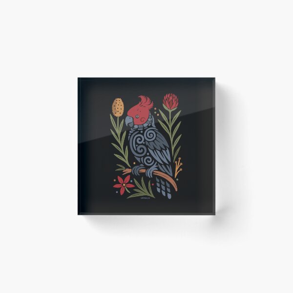 Item preview, Gang-gang Cockatoo & Native Florals- Australian wildlife Gifts - Dark Background Design designed and sold by LMIdesigns.