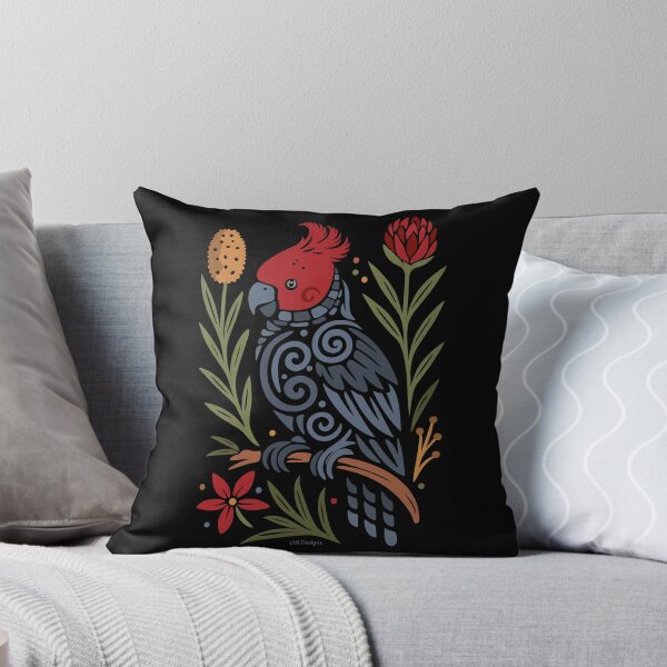 Item preview, Gang-gang Cockatoo & Native Florals- Australian wildlife Gifts - Dark Background Design designed and sold by LMIdesigns.