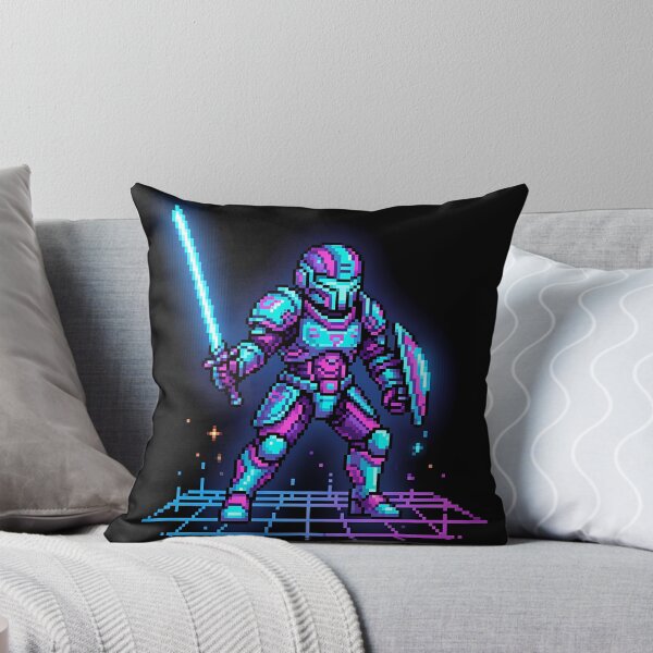 Item preview, Caballero Pixel Cyberpunk - Guerrero Paladín Neón de 16 bits designed and sold by PixelPasha.
