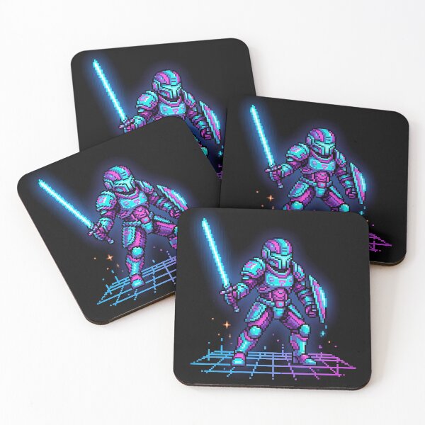 Artikelvorschau, Cyberpunk Pixel Knight – 16-Bit-Neon-Paladin-Krieger entworfen und verkauft von PixelPasha.