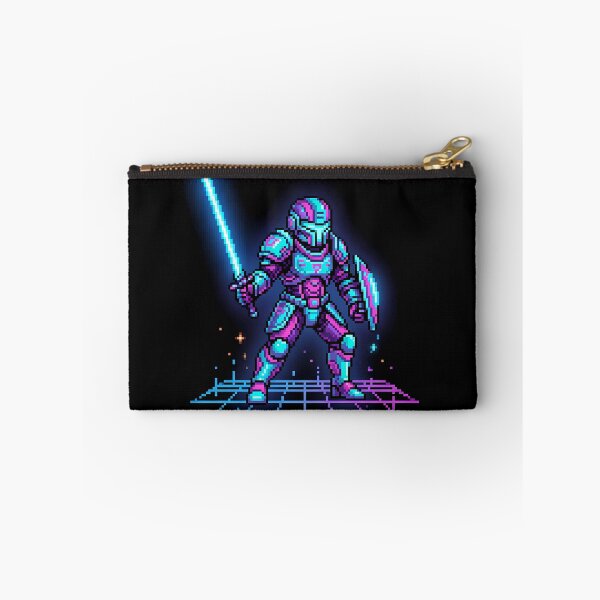 Aperçu de l'œuvre Chevalier Pixel Cyberpunk - Guerrier Paladin Néon 16 Bits créée et vendue par PixelPasha.