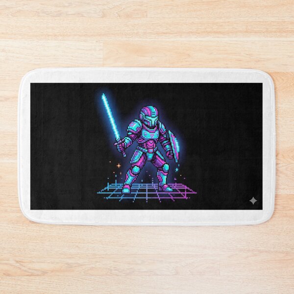 Artikelvorschau, Cyberpunk Pixel Knight – 16-Bit-Neon-Paladin-Krieger entworfen und verkauft von PixelPasha.