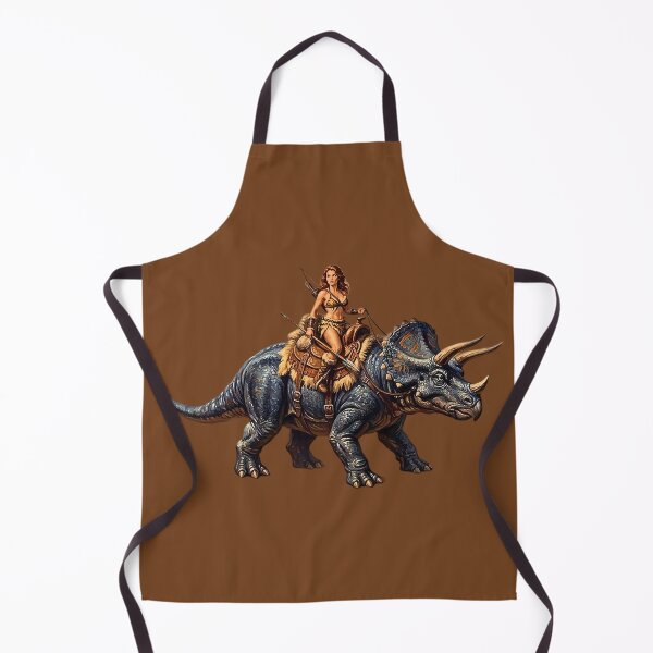 Item preview, Triceratops Riding Cave Woman Pulp Style Art designed and sold by CMY Designs.