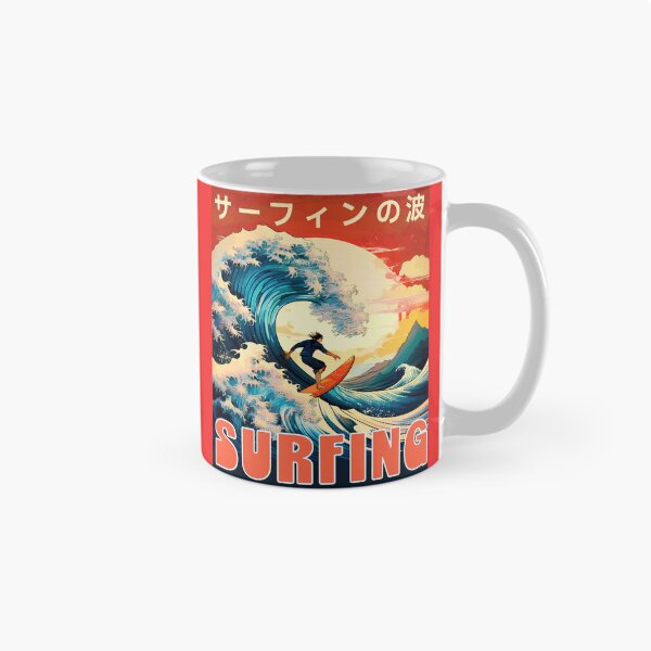 Item preview, Colorful Big Wave Surfing with Japanese Calligraphy designed and sold by thelivingrp.