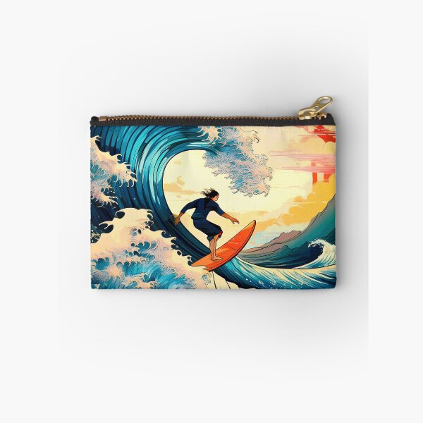 Item preview, Colorful Big Wave Surfing with Japanese Calligraphy designed and sold by thelivingrp.