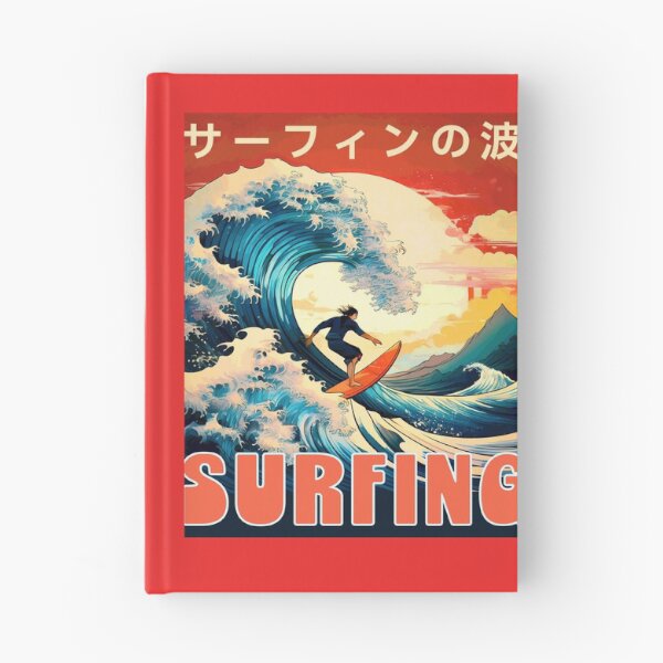 Item preview, Colorful Big Wave Surfing with Japanese Calligraphy designed and sold by thelivingrp.